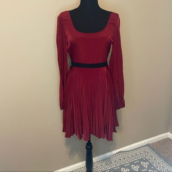 Red Dress Boutique Dresses & Skirts - Beautiful Dark Red Pleated Cocktail Dress